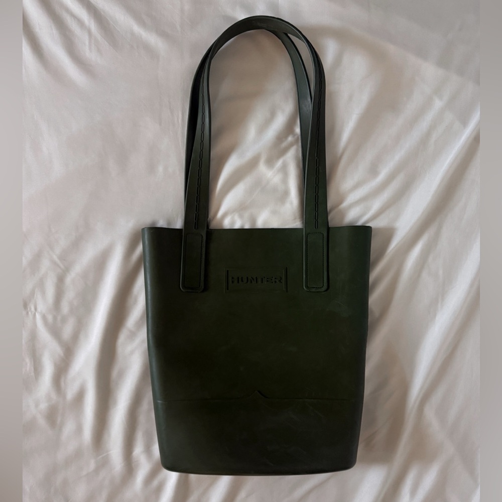 Hunter x Target Dark Green Leather Tote